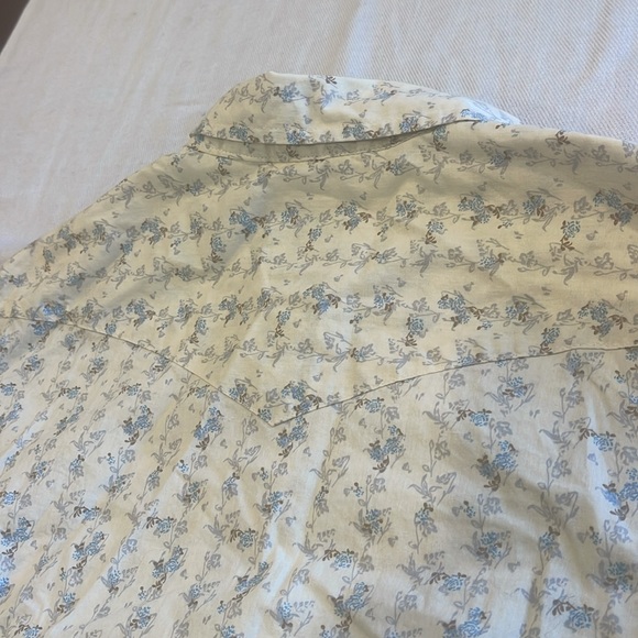 27028 Roper Womens Blue Vintage flowers Long Sleeve Button Up Shirt Size XL - Picture 11 of 12